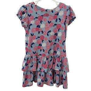 Gymboree Blue & Pink Floral Cotton Dress Size 5